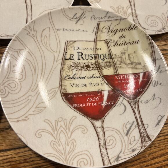 Set of 6 Designs ~ 11 Prima "FRENCH WINE" 8.5” Salad / Dinner Plates GORGEOUS! - Picture 3 of 14